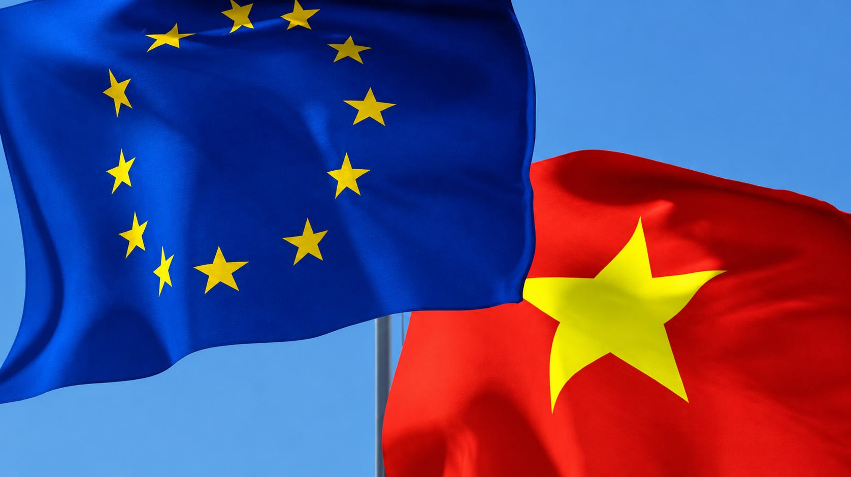 European Union and Vietnam flags